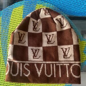 Louis Vuitton Checkered Brown and Cream Hat
